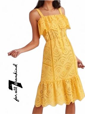 7‎ for All Mankind Women’s Yellow Eyelet